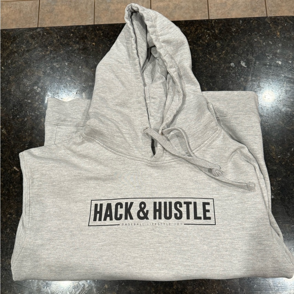 Hack & Hustle Baseball Lifestyle 101 Gray Hoodie for Men